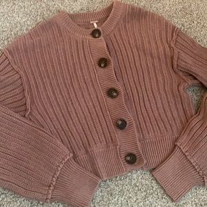 Free People Front Button Sweater